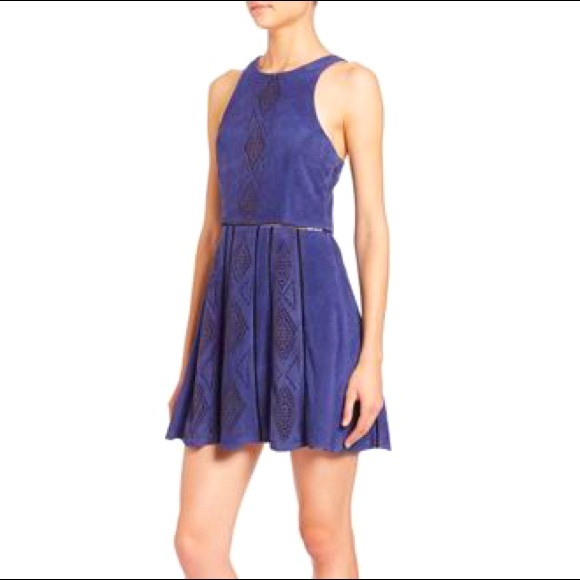 Blue Suede Parker Dress - Picture 1 of 4
